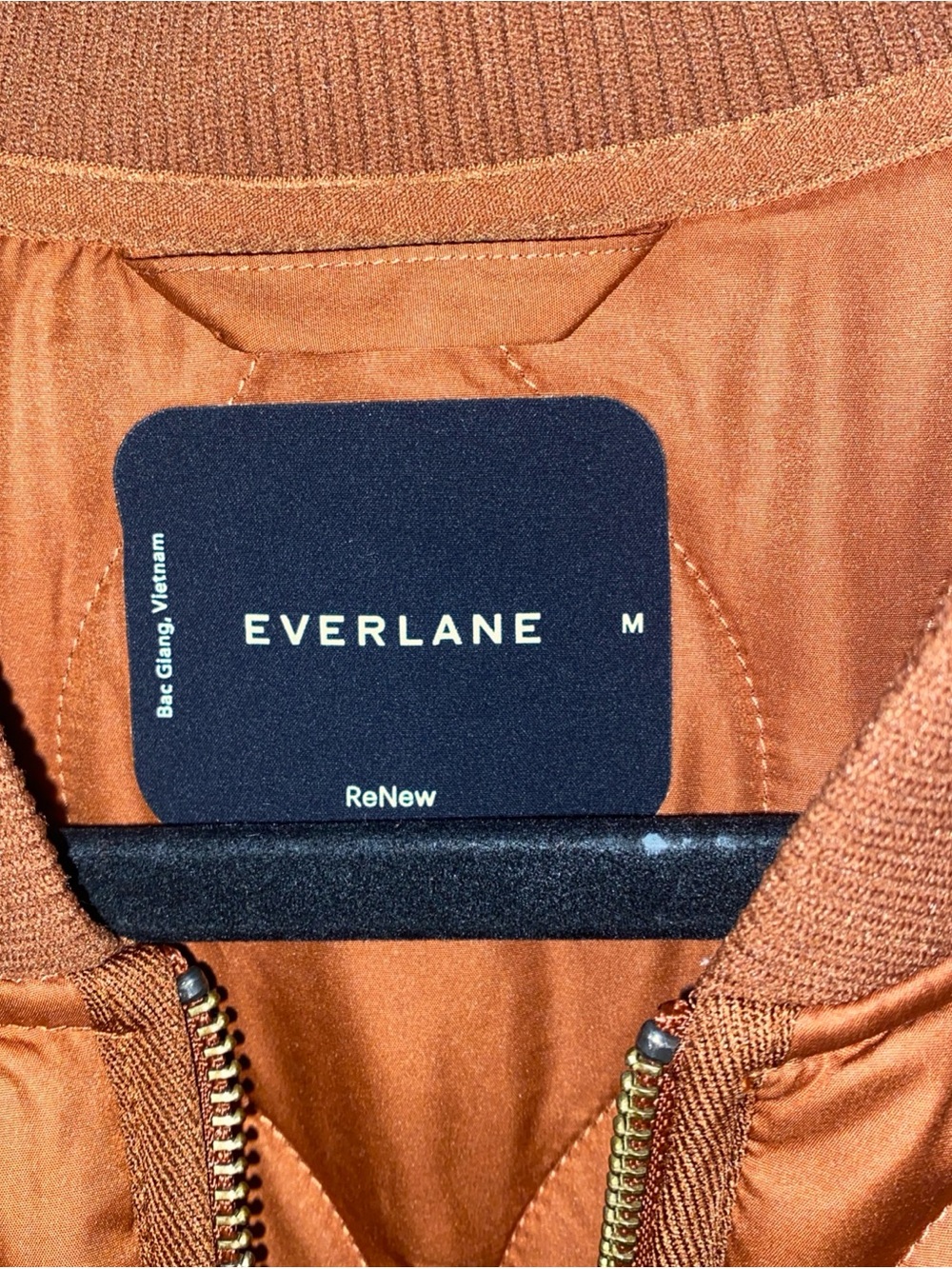 Everlane ReNew Long Liner Quilted Jacket Women’s Medium MIDI Rust Brown Tawny - Picture 14 of 16